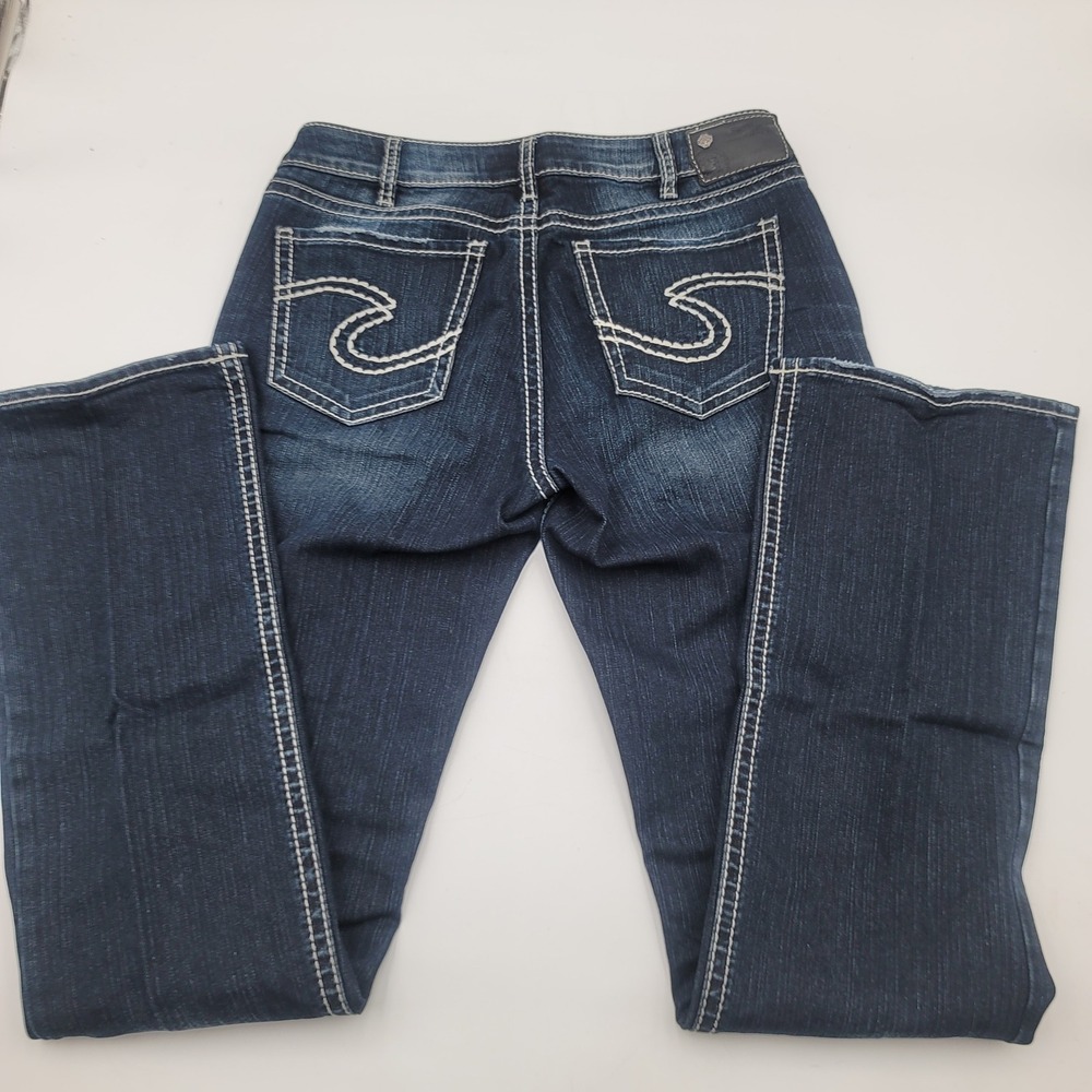 Silver Jeans Co Suki High Slim Bootcut Jeans Dark Wash Indigo W30 L35